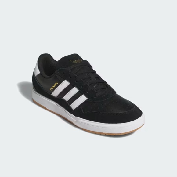 Adidas Black and White Trainers with Gold Detail - Picture 1 of 7